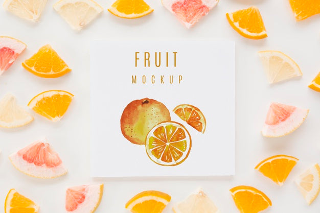 Top View Assortment Of Organic Fruits With Mock-Up Psd