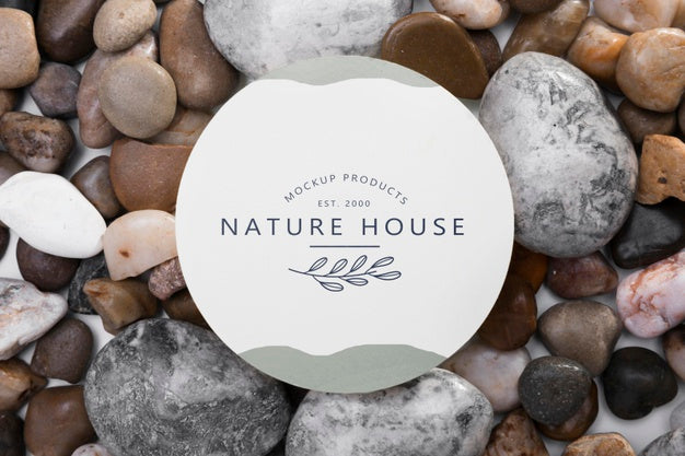 Top View Assortment Of Rocks With Mock-Up Psd