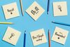 Top View Assortment Of Sticky Notes And Pencils Psd