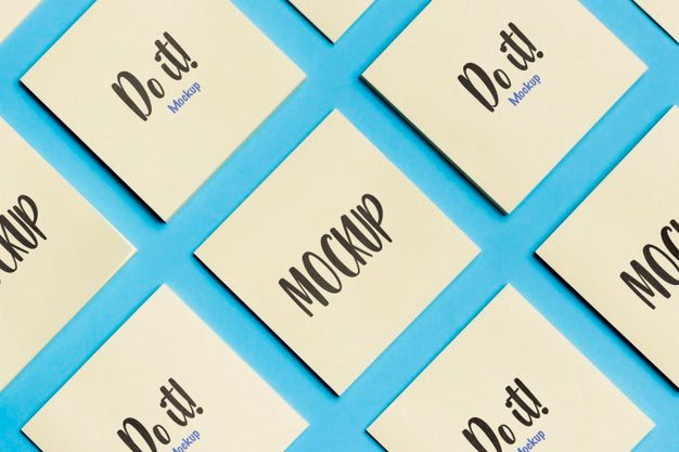 Top View Assortment Of Sticky Notes With Mock-Up Psd