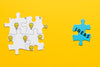 Top View Assortment With Different Puzzle Pieces Psd