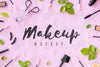 Top View Assortment With Make-Up Products Psd