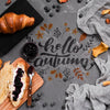 Top View Autumn Breakfast On Stucco Background Psd