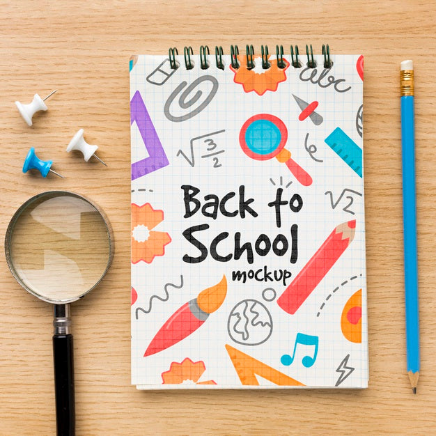 Top View Back To School Arrangement Mock-Up Psd