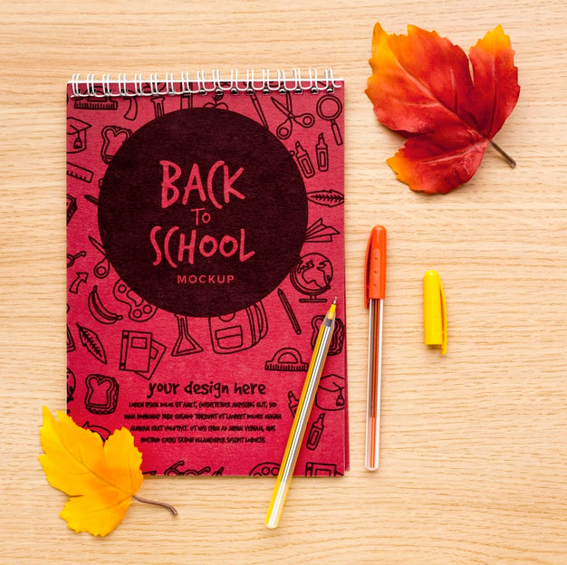 Top View Back To School Assortment Mock-Up Psd