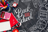 Top View Back To School Concept With Chalkboard Psd