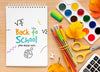 Top View Back To School Elements Composition Mock-Up Psd