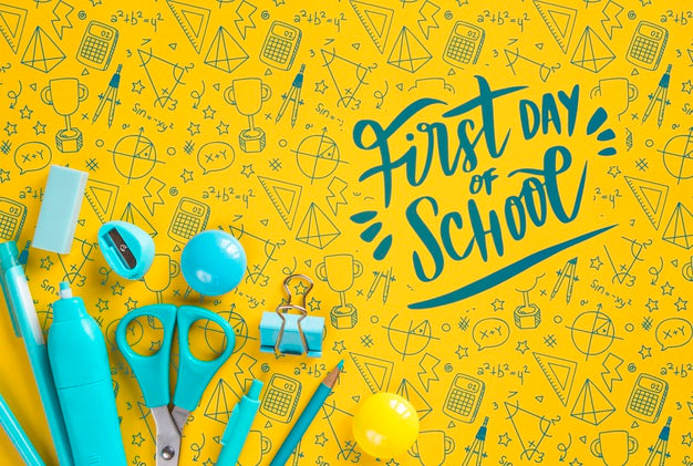 Top View Back To School Event With Supplies Psd