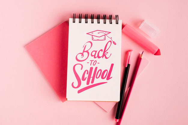 Top View Back To School Notepad Psd