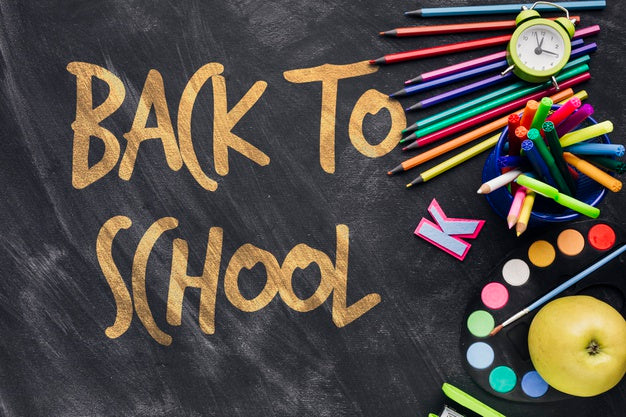 Top View Back To School With Black Background Psd