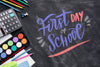 Top View Back To School With Black Background Psd