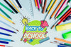 Top View Back To School With Blue Background Psd