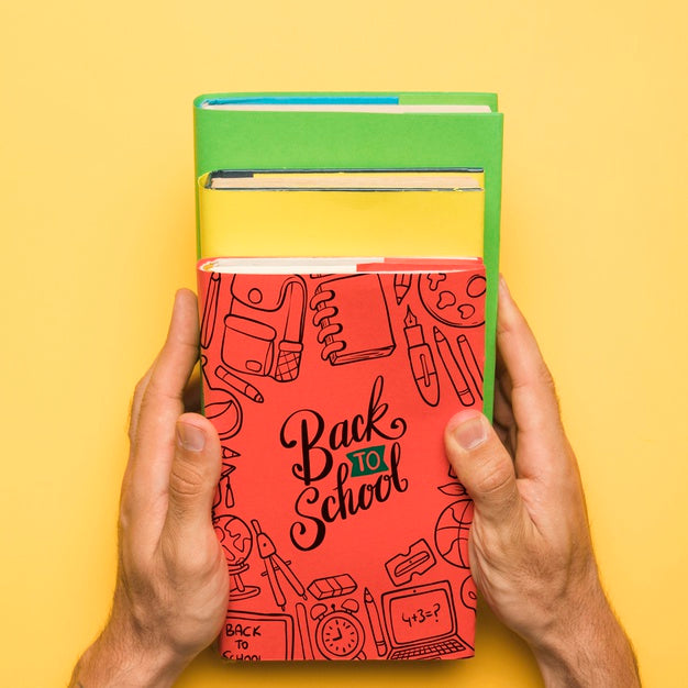 Top View Back To School With Books Psd