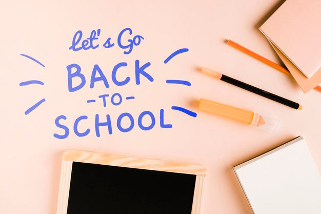 Top View Back To School With Chalkboard Psd