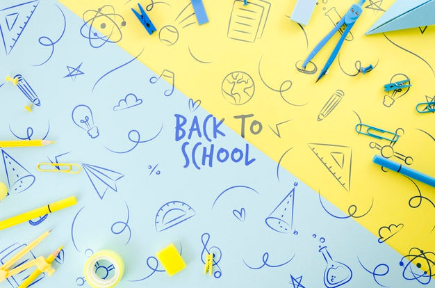 Top View Back To School With Colouful Background Psd
