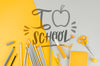 Top View Back To School With Colourful Background Psd