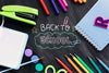 Top View Back To School With Colourful Supplies Psd