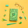 Top View Back To School With Green Notebook Psd