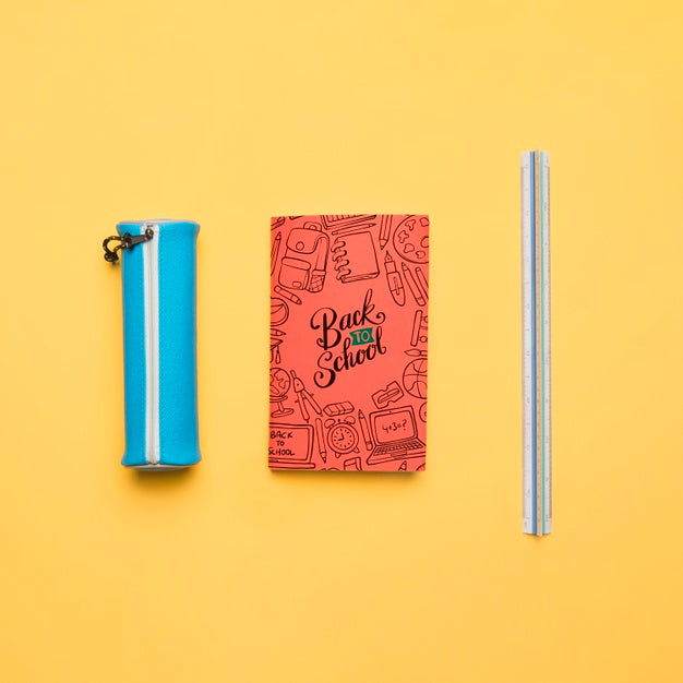 Top View Back To School With Notebook Psd