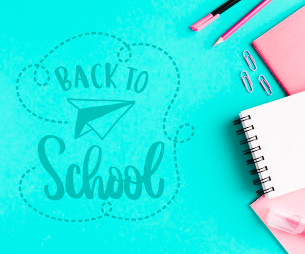 Top View Back To School With Office Supplies Psd