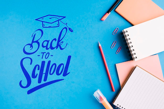 Top View Back To School With Office Supplies Psd