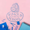 Top View Back To School With Pink Background Psd