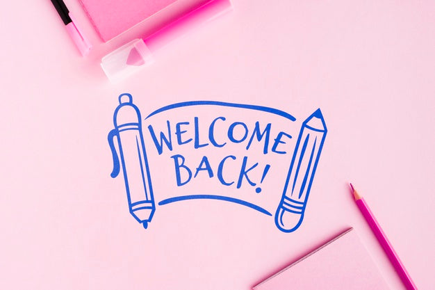Top View Back To School With Pink Background Psd