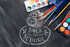 Top View Back To School With Watercolors Psd