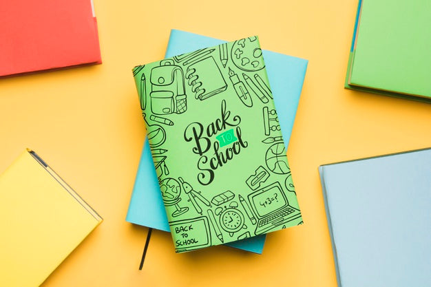 Top View Back To School With Yellow Background Psd