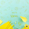 Top View Back To School With Yellow Supplies Psd