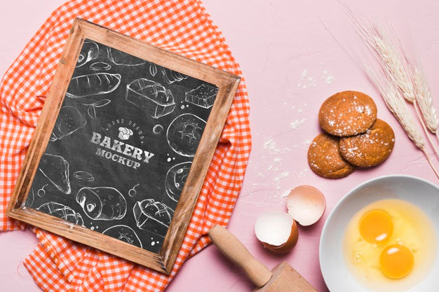 Top View Bakery Concept With Mock-Up Psd