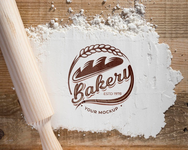 Top View Bakery Flower On The Table With Mock-Up Psd