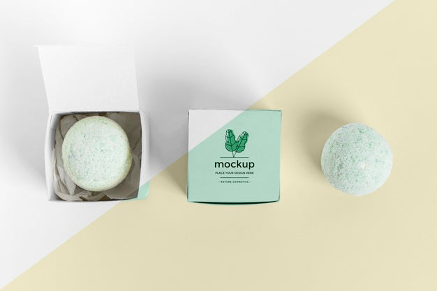 Top View Bath Bomb Branding Psd