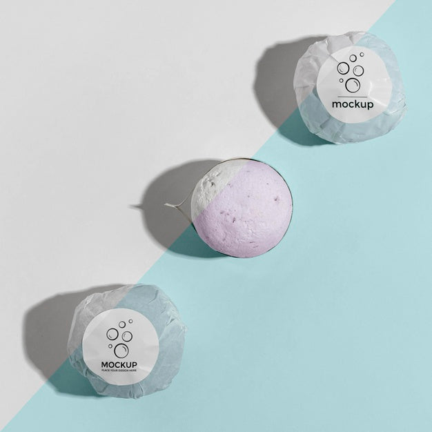 Top View Bath Bombs Arrangement Psd
