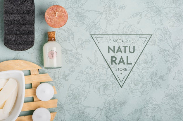 Top View Bath Concept With Toiletries Psd