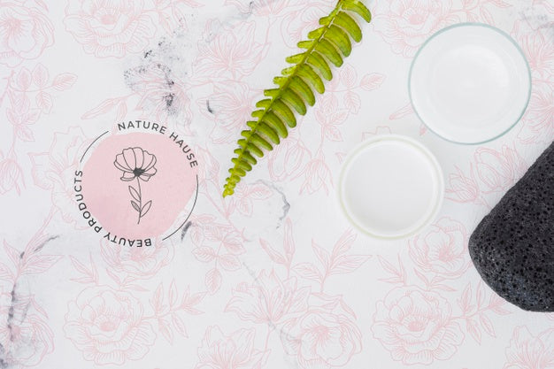 Top View Bath Concept With Toiletries Psd