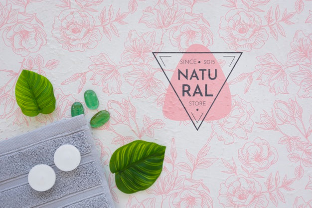 Top View Bath Concept With Toiletries Psd