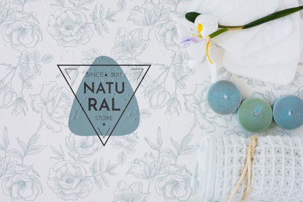 Top View Bath Concept With Toiletries Psd