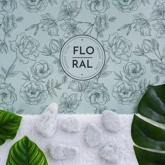 Top View Bath Concept With Toiletries Psd