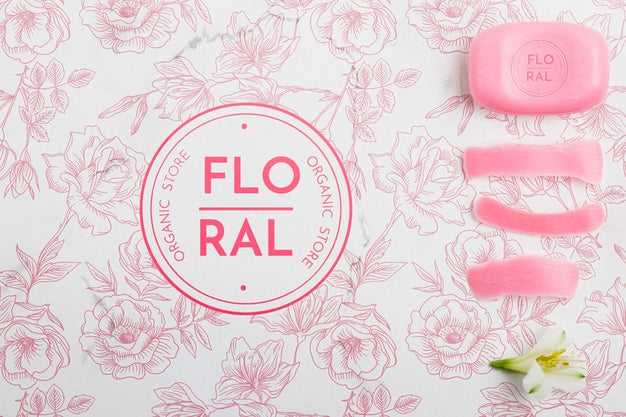 Top View Bath Concept With Toiletries Psd