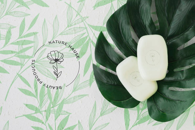 Top View Bath Concept With Toiletries Psd