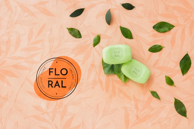 Top View Bath Concept With Toiletries Psd