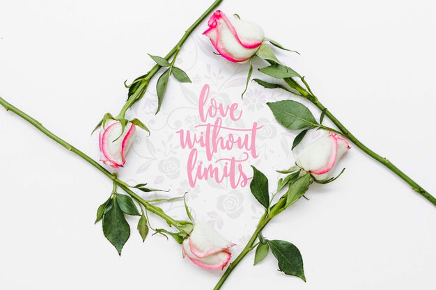 Top View Beautiful Flowers Concept Psd