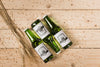 Top View Beer Bottles With Wooden Background Psd