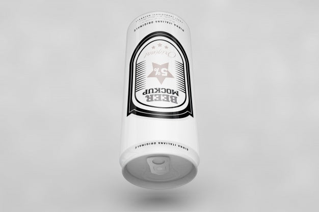 Top View Beer Can Mock Up Psd