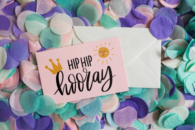 Top View Birthday Card Mockup Psd