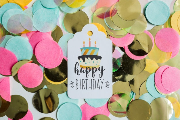 Top View Birthday Card Mockup Psd