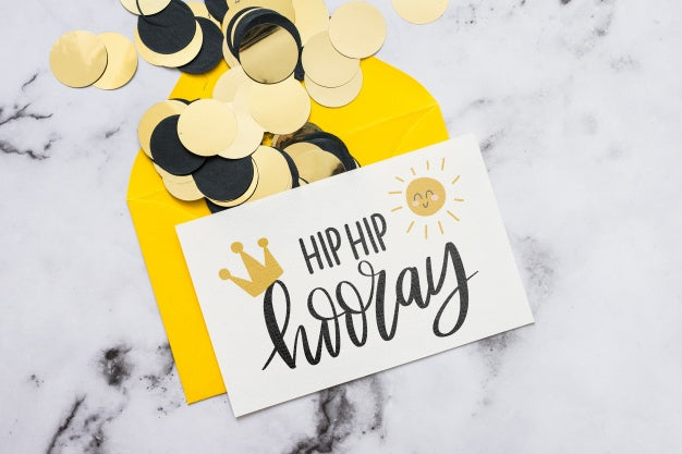 Top View Birthday Card Mockup Psd