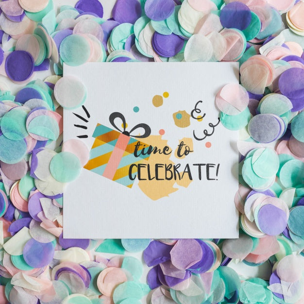 Top View Birthday Card Mockup Psd