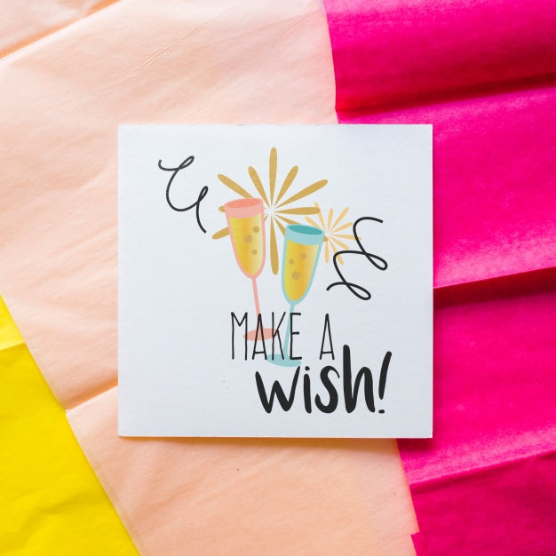 Top View Birthday Card Mockup Psd